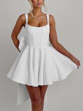 Load image into Gallery viewer, Pricess Square Neck Bow Mini Dress
