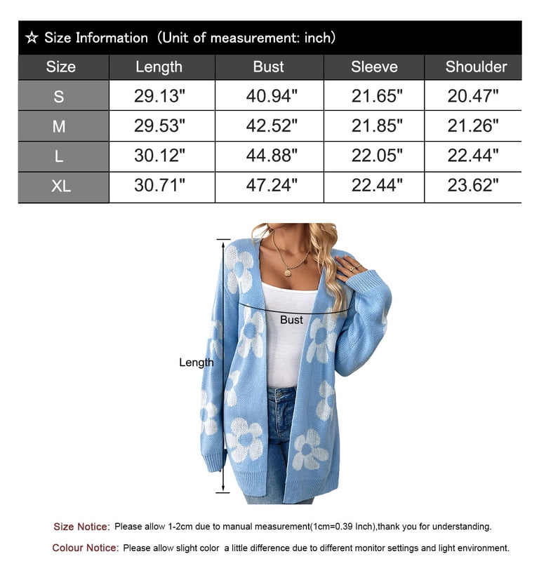 Casual Loose Daisy Print Open Front Cardigan