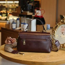 Load image into Gallery viewer, Classic Full Grain Leather Handbag  Flap Top Mini Crossbody Bag
