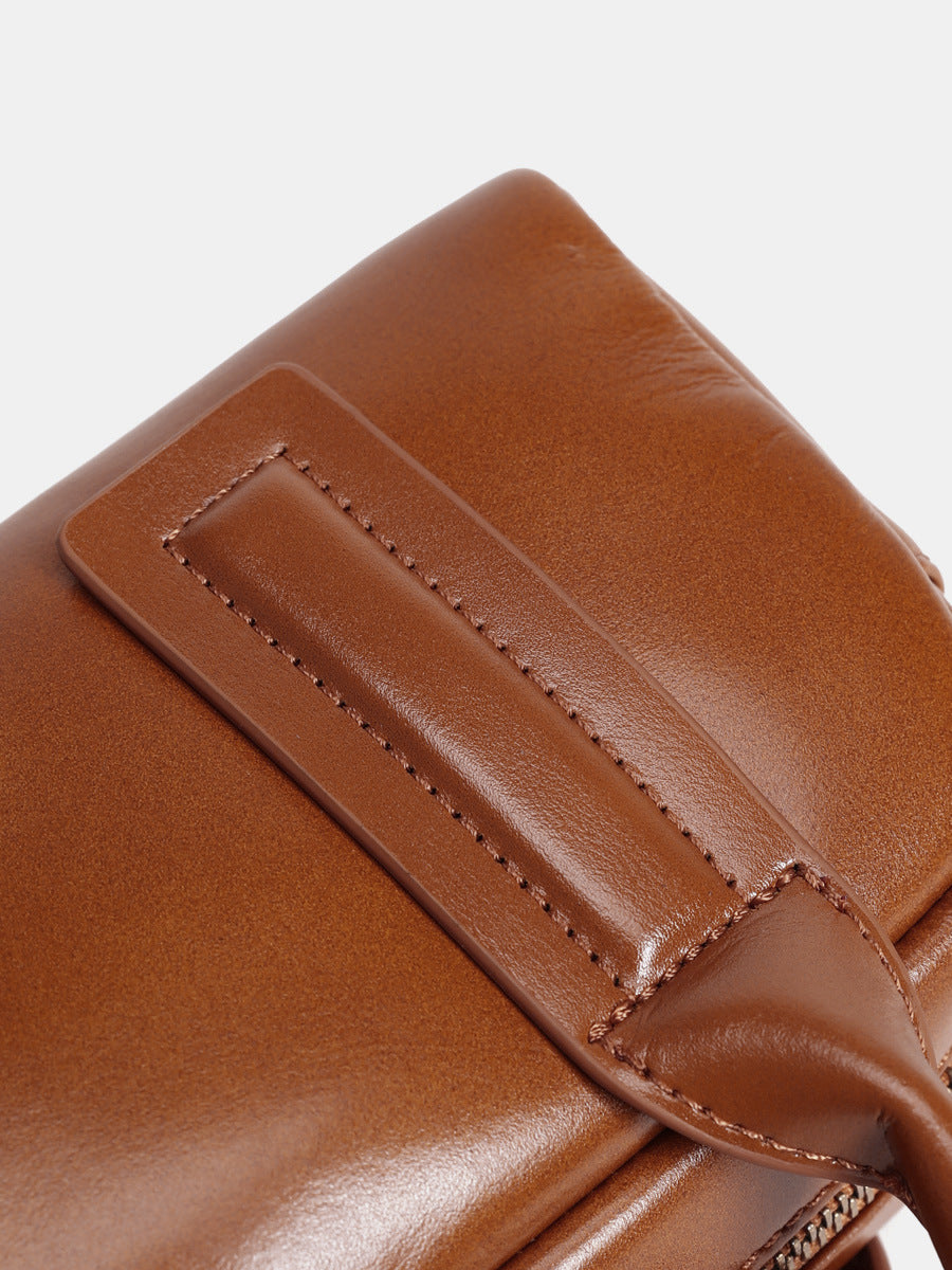 New Vegetable Tanned Mini Handbag Convertible Top Handle Bag Women's Messenger Bag