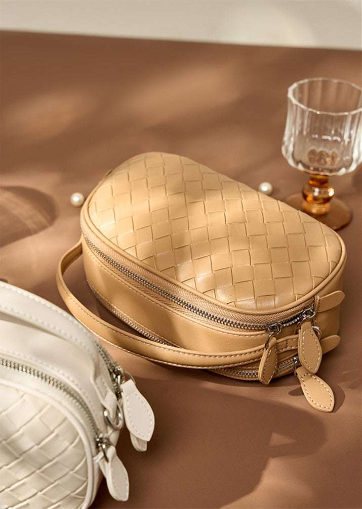 Small Woven Mini Top Handle Messenger Bag