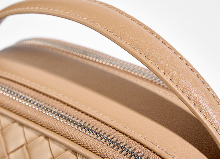 Small Woven Mini Top Handle Messenger Bag