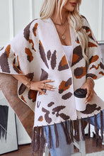 Load image into Gallery viewer, Leopard Print Tassel Hem Loose Knitted Shawl
