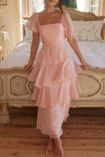 Load image into Gallery viewer, Classic Flounce Square Neck Tiered Midi Dress
