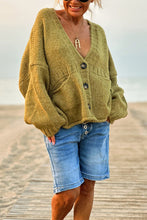 Load image into Gallery viewer, Loose Long Sleeve V-neck Pocket Knitted Cardigan
