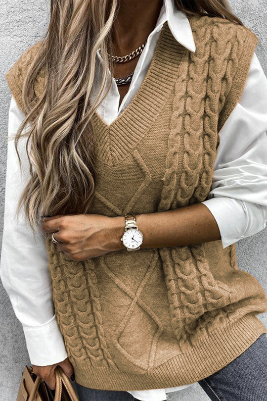 Fall Oversized Vest Knit Sweater Tank Pullover