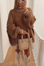 Load image into Gallery viewer, Loose and Slim Soft Long-sleeved Stitched Knit Sweater
