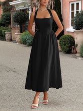 Load image into Gallery viewer, Simple Halter Pleated Sleeveless A-line Midi Dress
