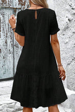 Load image into Gallery viewer, Casual Hollowed Out Short Sleeves Ruffled Mini Dress
