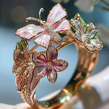 Load image into Gallery viewer, Spring Coming Butterfly Flower Ring
