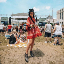 Load image into Gallery viewer, Red Bohemian Floral Tunic Dress
