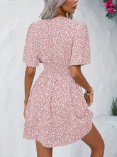 Load image into Gallery viewer, Printed V-Neck Half Sleeve Mini Dress

