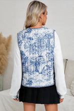 Load image into Gallery viewer, White Floral Striped Reversible Boho Vest
