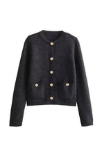 Load image into Gallery viewer, Pink Golden Buttons Pockets Knit Cardigan
