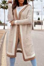 Load image into Gallery viewer, Casual Color Block Hooded Long Cardigan Sweater
