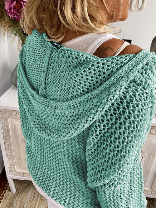 Loose Hooded Long Sleeve Sweater