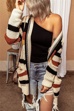 Load image into Gallery viewer, Casual Knitted Striped Printed V-neck Long-sleeved Cardigan
