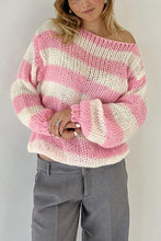 Load image into Gallery viewer, Loose Striped Long Sleeve Knitted Sweater
