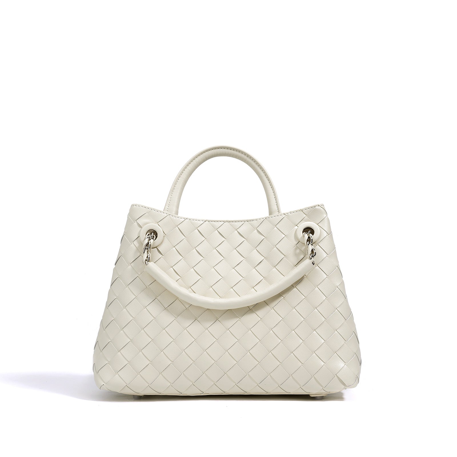 New Woven Leather Chain Basket Bag