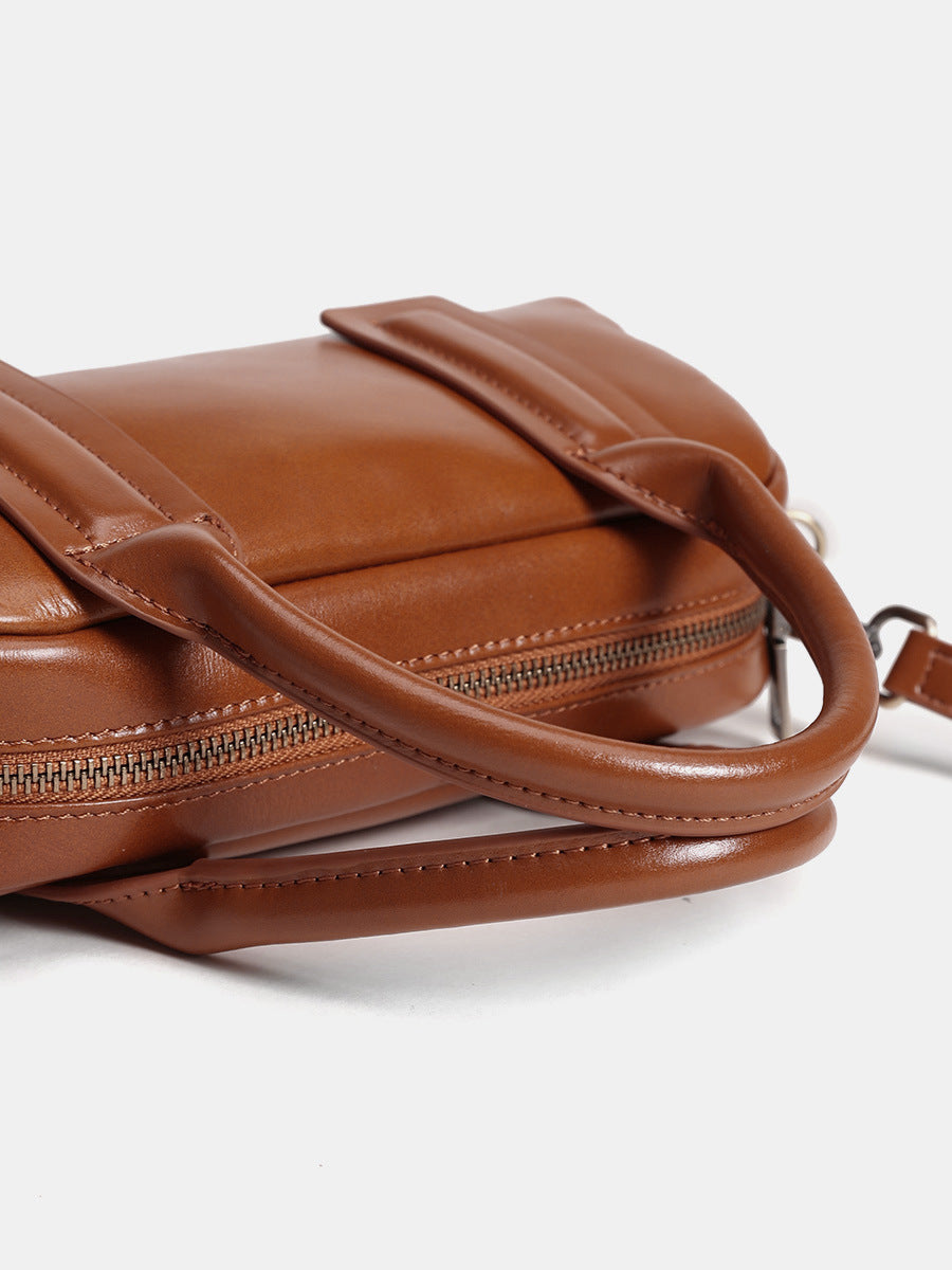 New Vegetable Tanned Mini Handbag Convertible Top Handle Bag Women's Messenger Bag