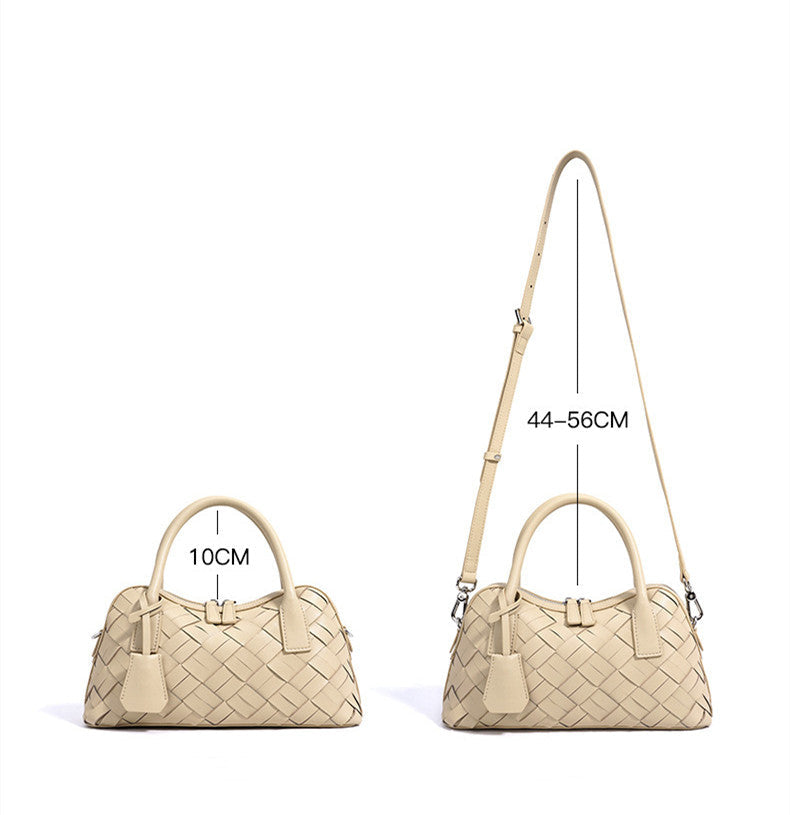 Simple Handmade Woven Handbag Leather Bag