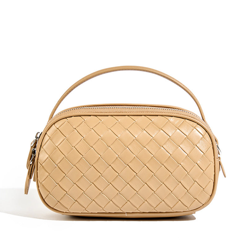 Small Woven Mini Top Handle Messenger Bag