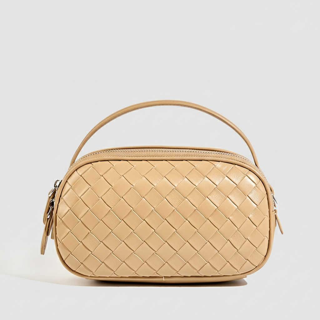 Small Woven Mini Top Handle Messenger Bag