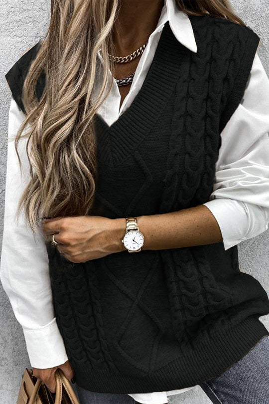 Fall Oversized Vest Knit Sweater Tank Pullover
