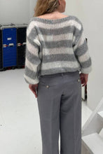Load image into Gallery viewer, Loose Navy Stripe Knit Sweater
