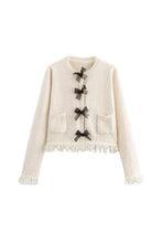Load image into Gallery viewer, Elegant Long Sleeves Pocketed Bow Sweater
