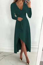 Load image into Gallery viewer, Fashion V Neck Long Sleeves Asymmetrical Midi Dress
