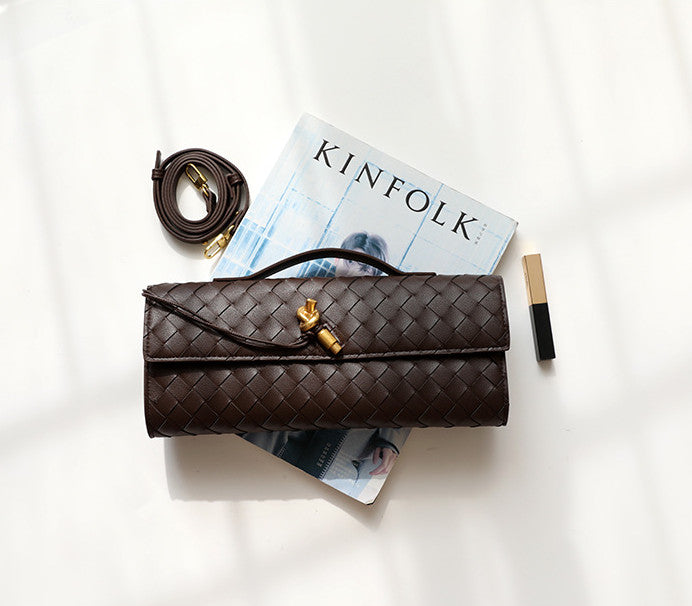 Woven Mini Clutch Evening Bag Handbag Shoulder Crossbody Bag