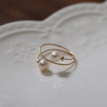 Load image into Gallery viewer, Freshwater Pearl Double Layer Wrapped Ring - floysun
