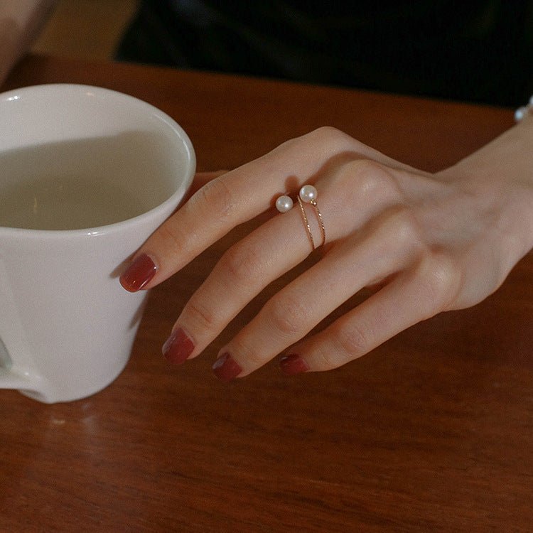 Freshwater Pearl Double Layer Wrapped Ring - floysun