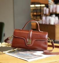 Load image into Gallery viewer, Luxury Retro Structured Flap Leather Mini Satchel Crossbody Bag
