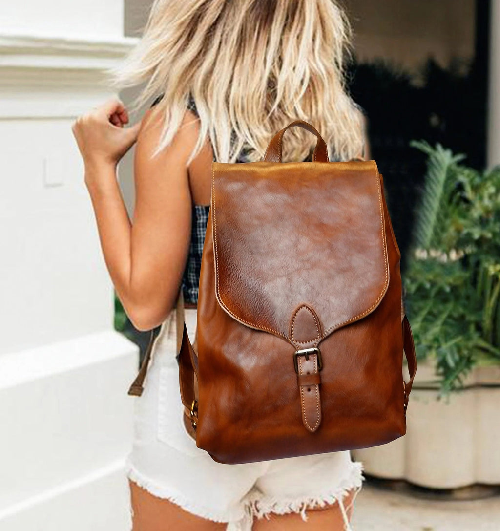 Classic Leather Backpack Women