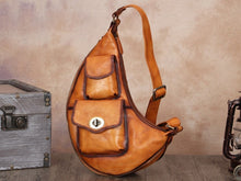 Load image into Gallery viewer, Brown Casual Leather Sling Bag Crossbody Purse
