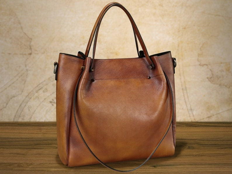 Casual Women Bucket Bag Leather Tote Bag Handbags Shoulder Bag for Women
