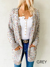 Load image into Gallery viewer, Dotted Multicolor Cream Knit Long Sleeve Cardigan
