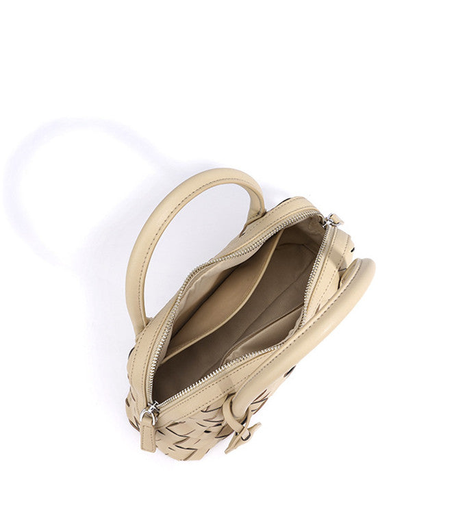 Simple Handmade Woven Handbag Leather Bag