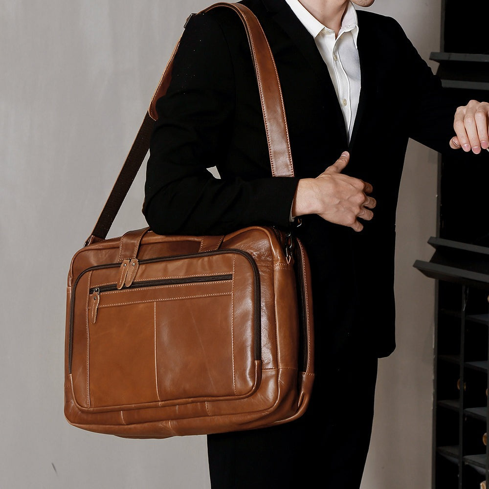 Men's Vintage Leather Briefcase laptop