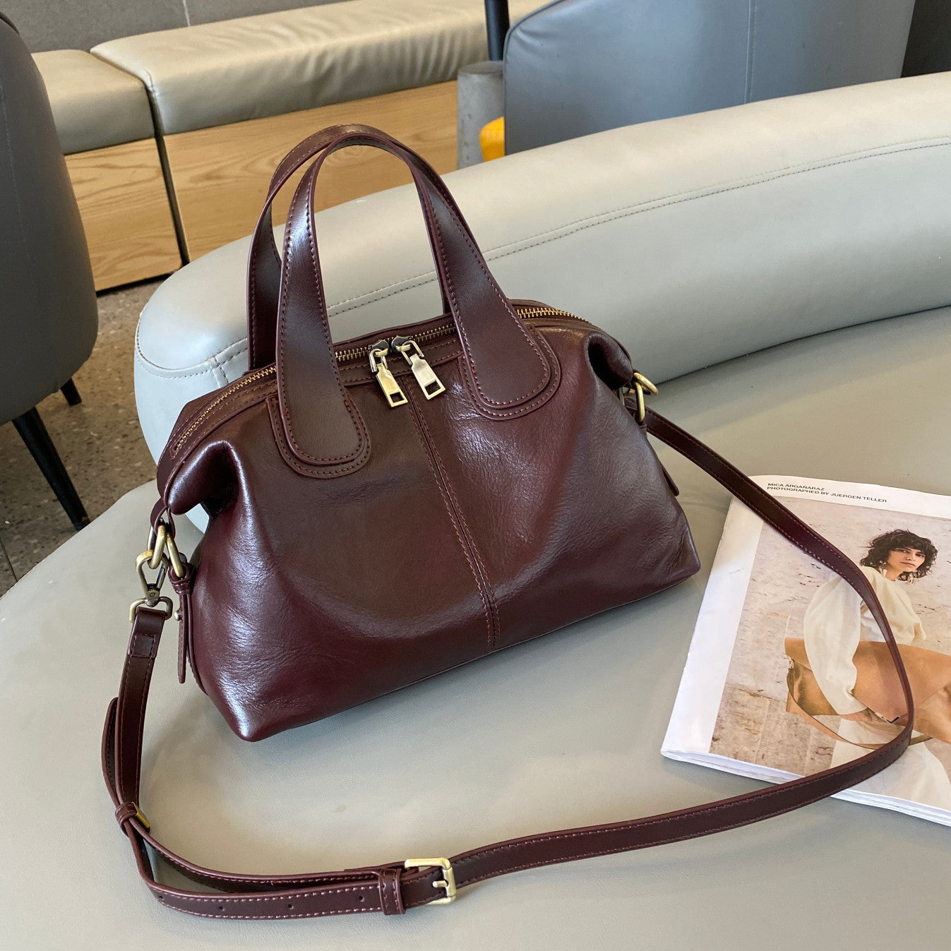 Timeless Full Grain Leather Everyday Carry Bag Handbag