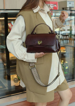 Load image into Gallery viewer, Classic Full Grain Leather Handbag  Flap Top Mini Crossbody Bag
