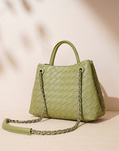 Load image into Gallery viewer, New Woven Leather Chain Basket Bag
