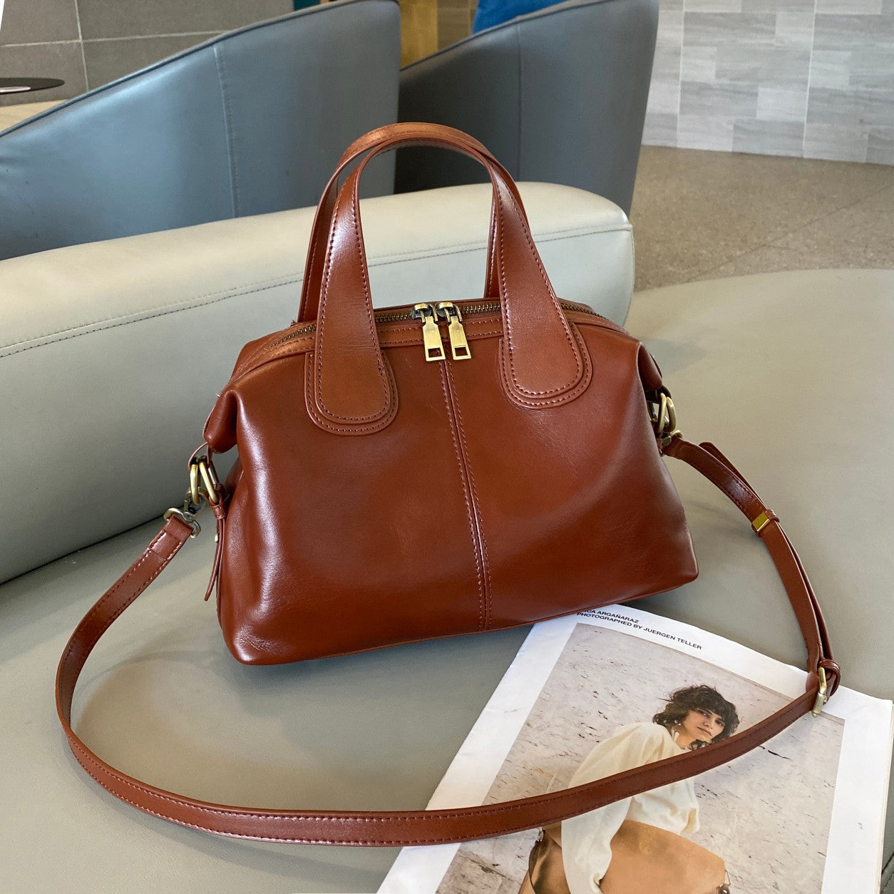 Timeless Full Grain Leather Everyday Carry Bag Handbag