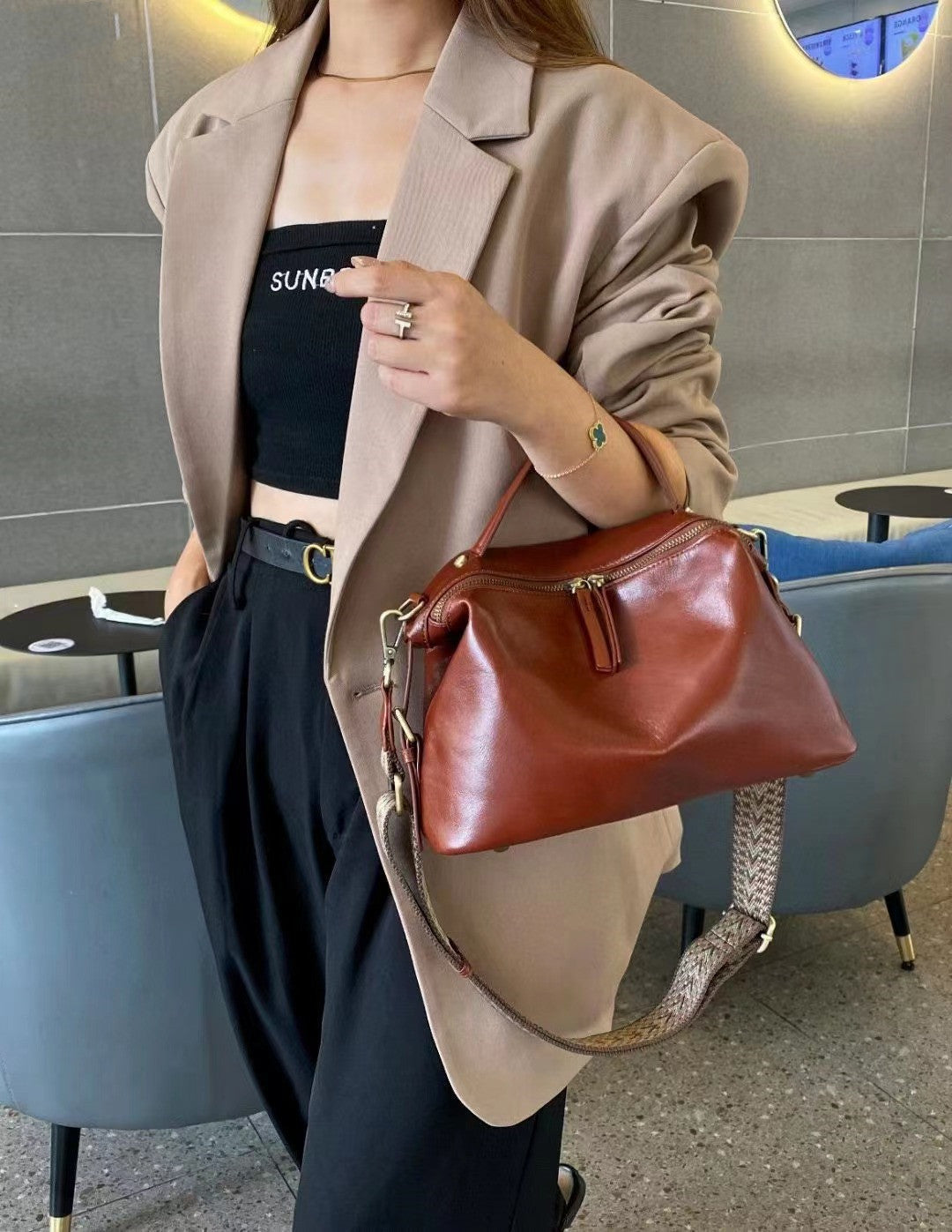 Classic Black Convertible Shoulder Bag