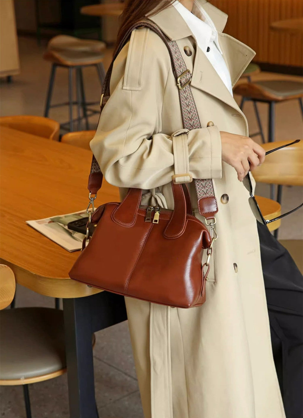 Timeless Full Grain Leather Everyday Carry Bag Handbag