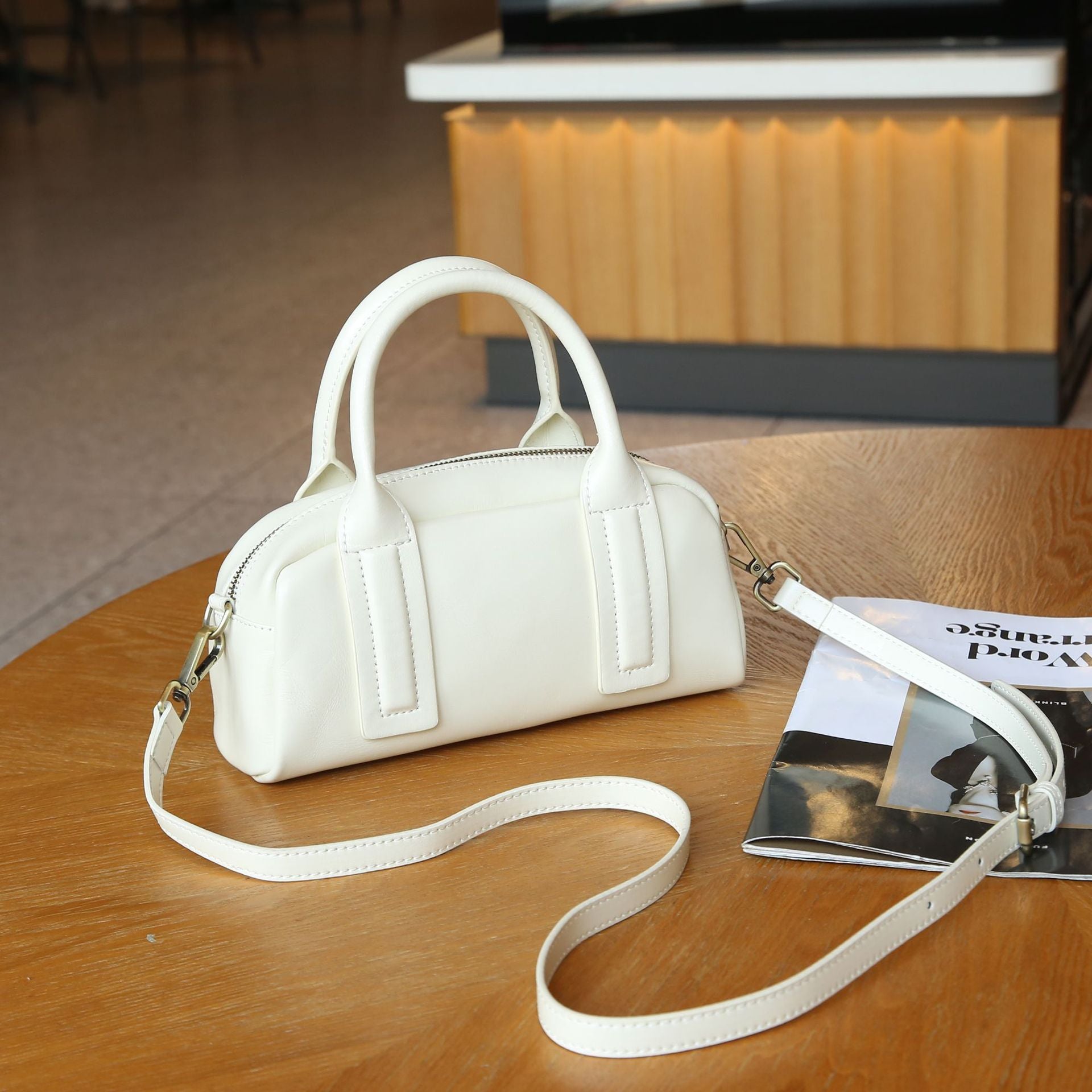 New Vegetable Tanned Mini Handbag Convertible Top Handle Bag Women's Messenger Bag