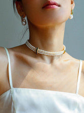 Load image into Gallery viewer, Natural Seed Pearl Multi - layer Emerald Necklace Choker - floysun
