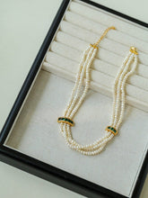 Load image into Gallery viewer, Natural Seed Pearl Multi - layer Emerald Necklace Choker - floysun

